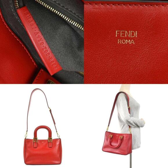 FENDI Red Leather Shoulder Bag - Picture 5 of 5